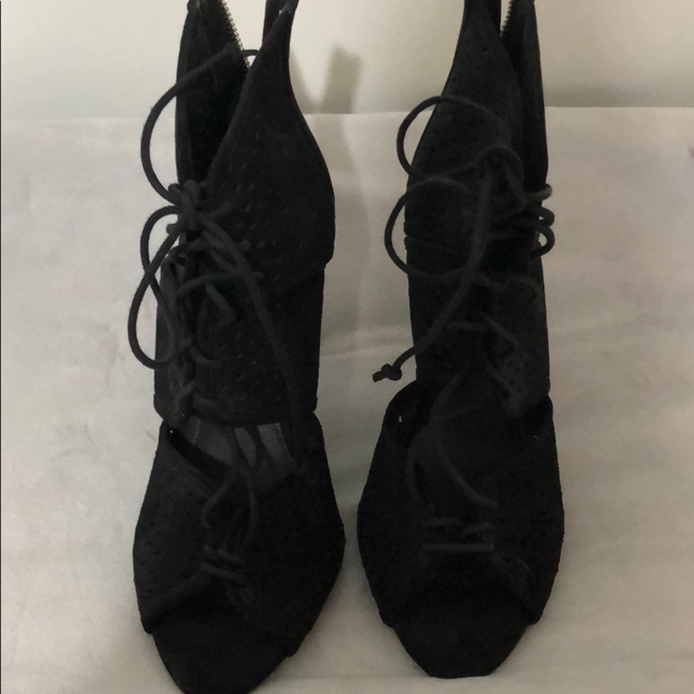 zara lace up black heels